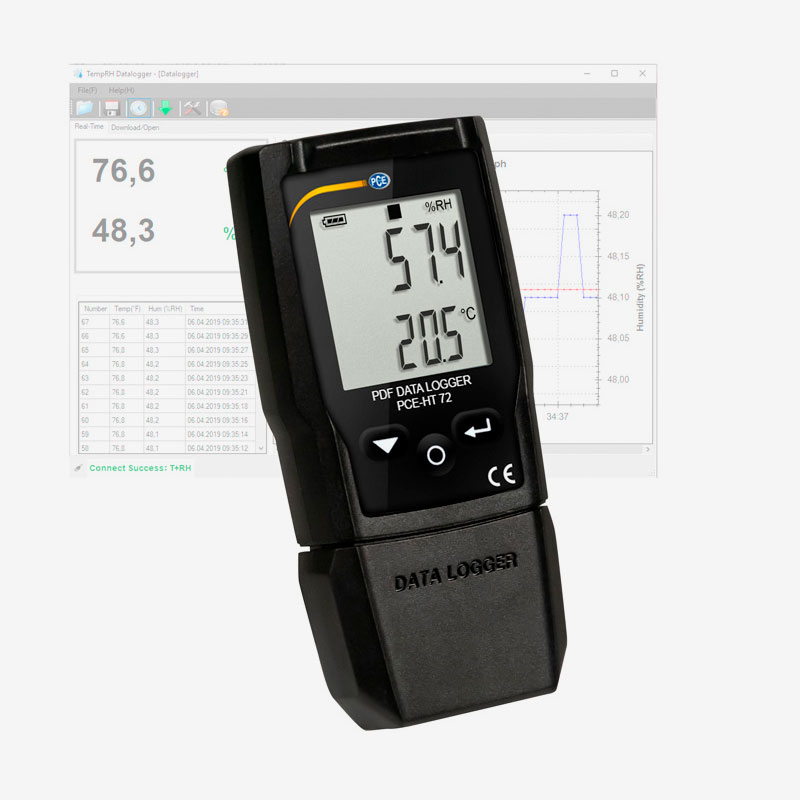 PCE HT-72 | Temperatura y Humedad Datalogger con Pantalla 3 Temperatura y humedad datalogger con pantalla PCE HT-72