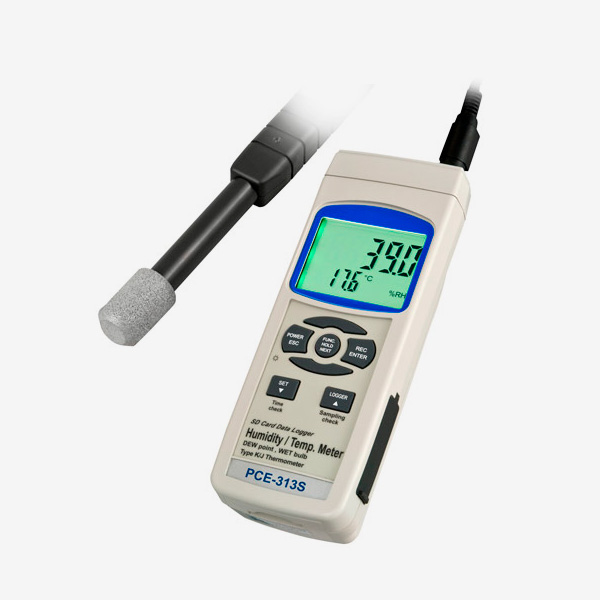 PCE 313-S | Termohigrómetro 2 Termohigrómetro para medir humedad relativa y temperatura PCE 313-S